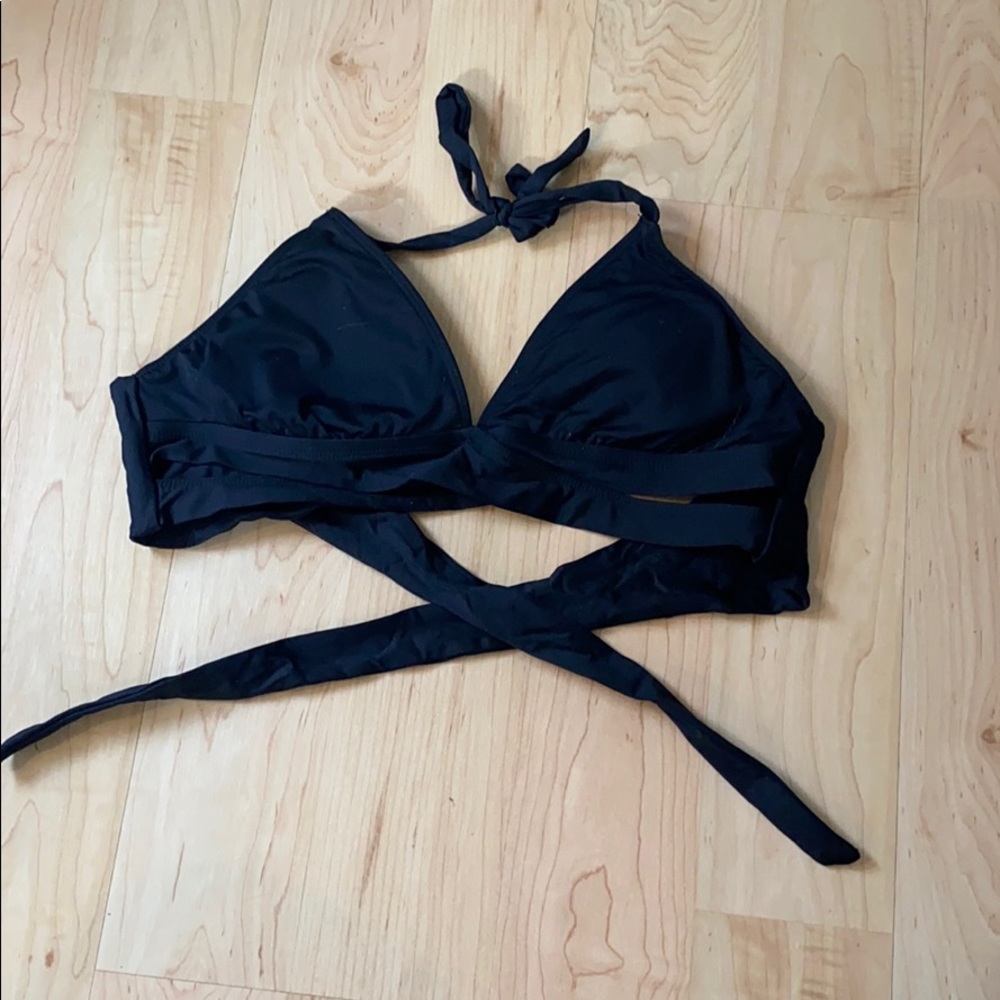 Black tie bikini top